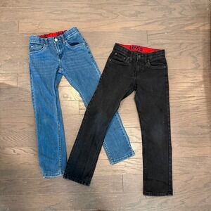 Levi's Kids Jeans Boys Size 10 Blue Black Denim Adjustable Waist